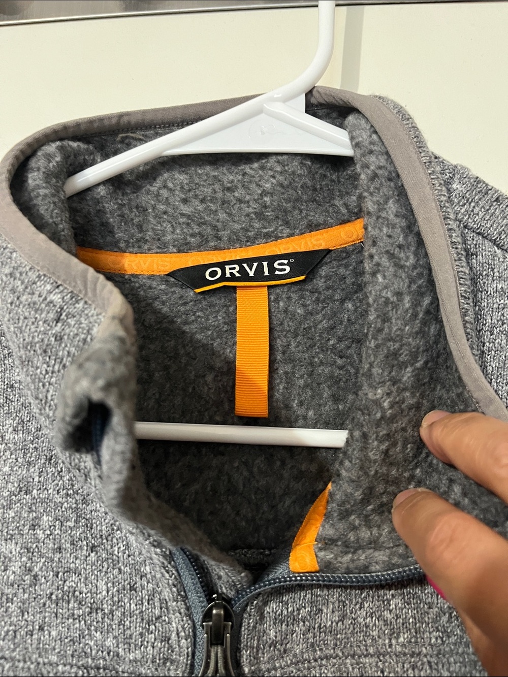 Orvis R65 Sweater Fleece Vest Men’s Medium Full Zip Recycled Polyester - Gray - Picture 3 of 10